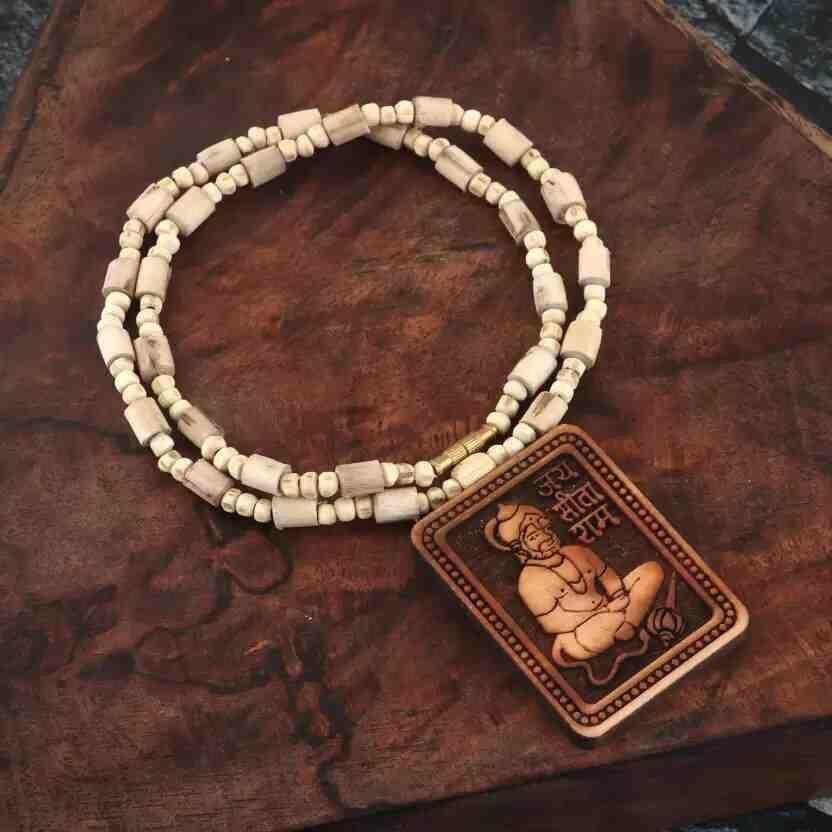 Tulsi Mala for Neck for Peace & Devotion | Hanuman Chain for Protection(Pack Of 2)
