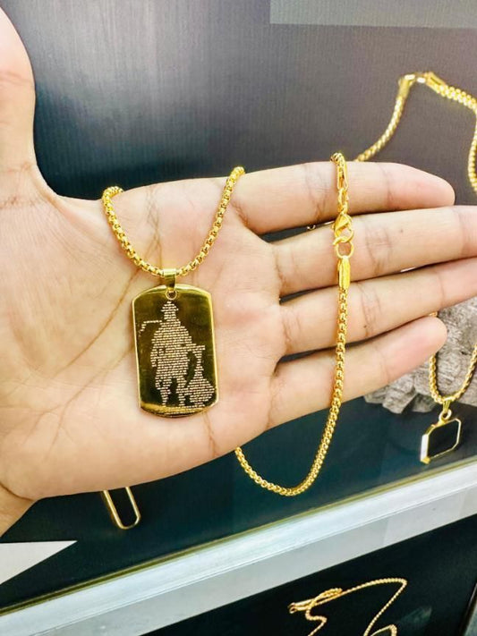 Hanuman Chalisa locket silver pendant for protection and strength
