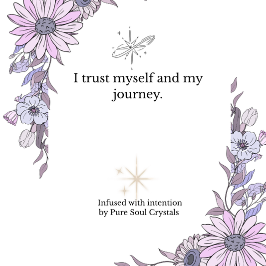 affirmation card deck with crystals candle and floral aesthetic for self love and healing