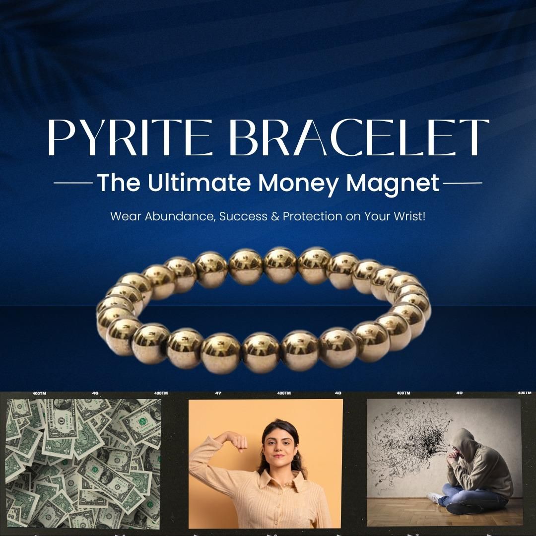golden pyrite bracelet for wealth and confidence money attraction bracelet