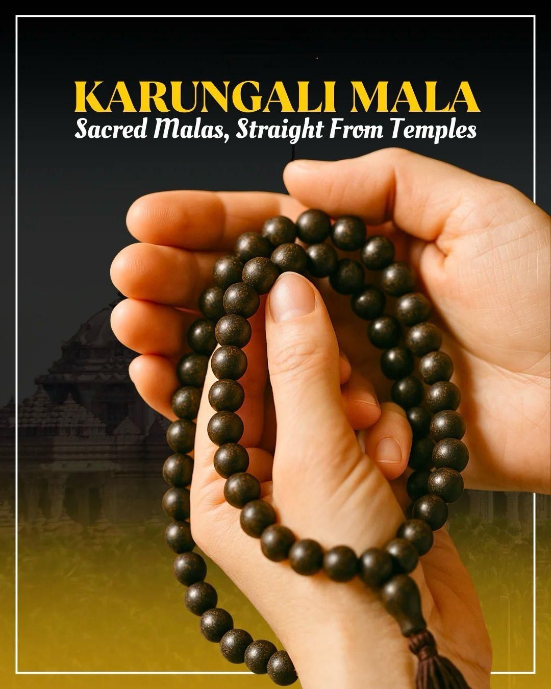 karungali wood mala premium dark bead necklace