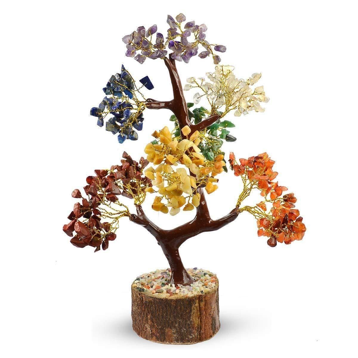 natural gemstone chakra tree for meditation and positivity