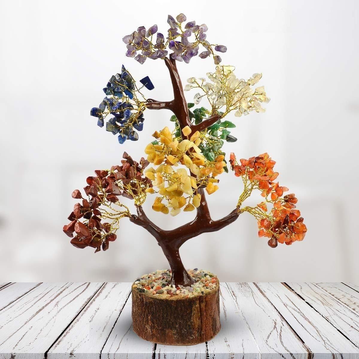 7 chakra natural gemstone crystal tree original colorful healing crystals