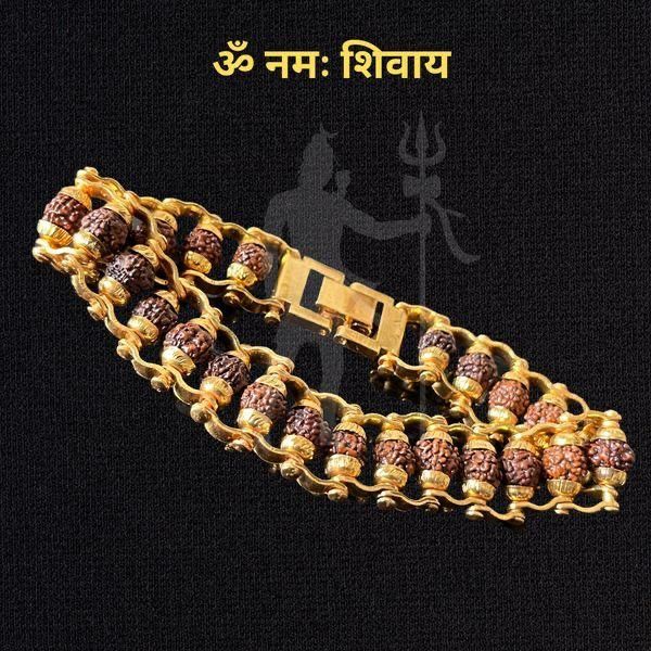Authentic 5 mukhi rudraksha bracelet with sacred bead design