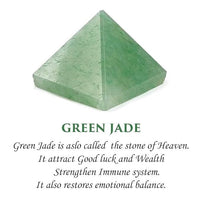 Authentic jade stone pyramid close-up texture and finish