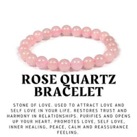 Authentic rose quartz crystal bracelet soft pink polished beads