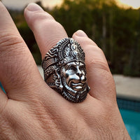 Divine Hanuman ring engraved design close-up