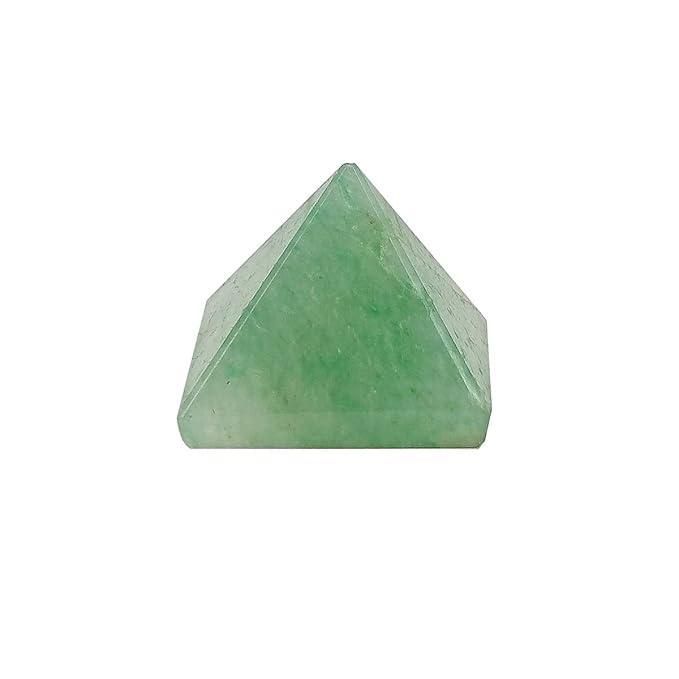 Green jade stone crystal pyramid for wealth and healing energy
