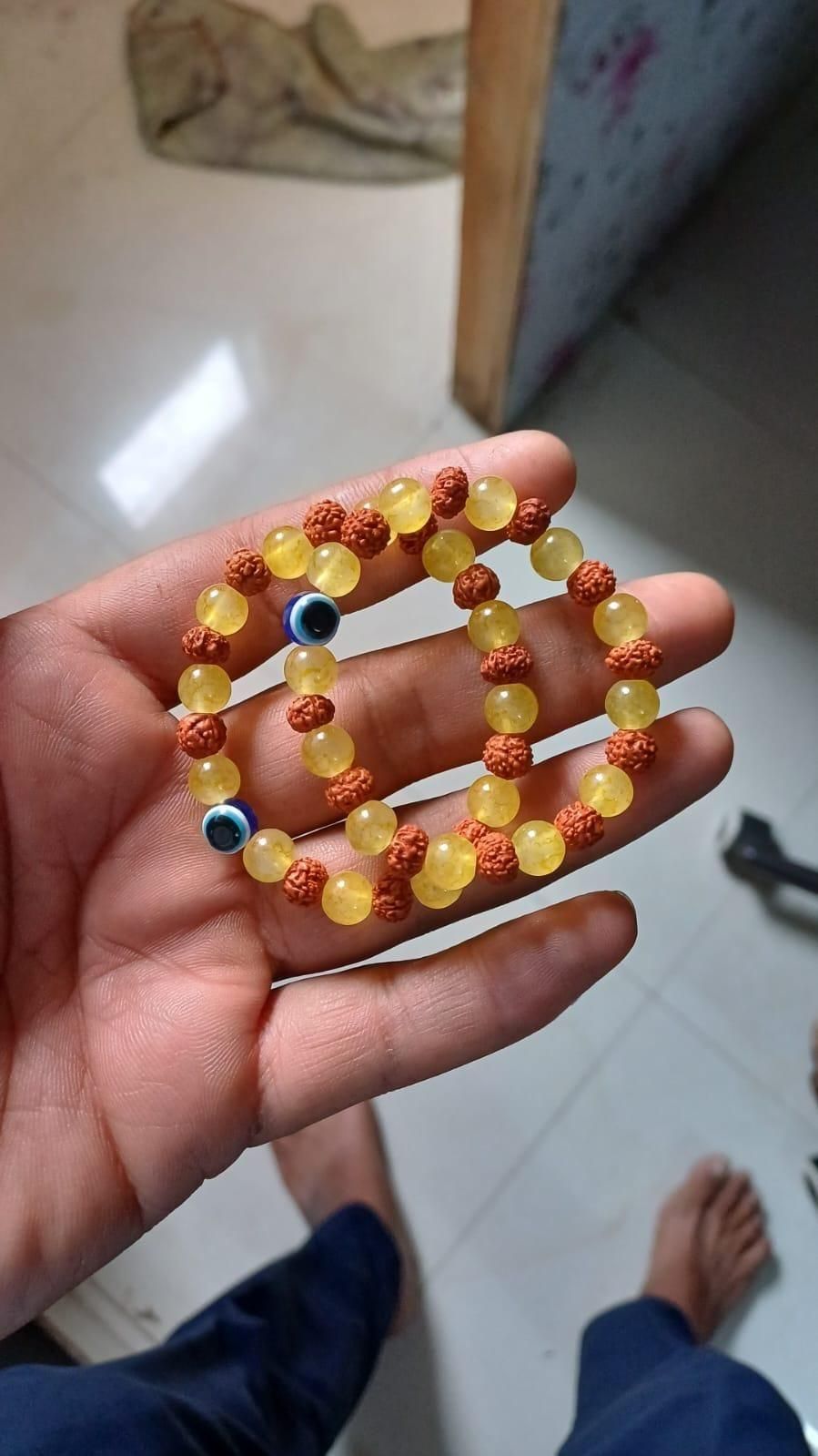Natural citrine stone beads bracelet for manifestation and success