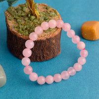 Real rose quartz bracelet natural crystal beads for love and healing