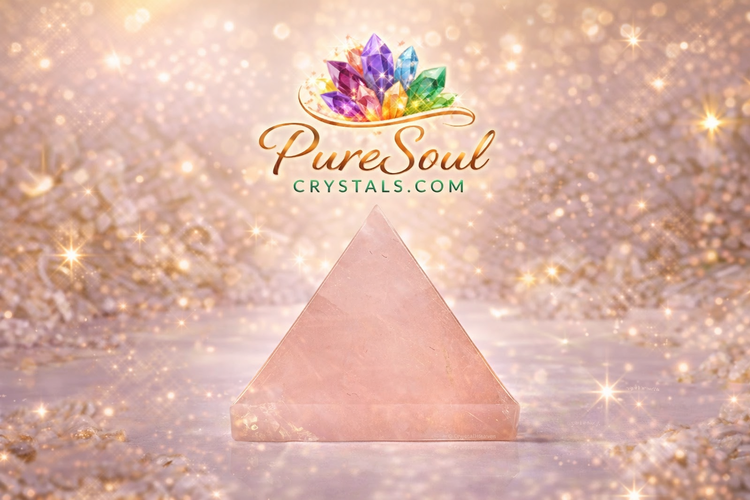 Rose quartz pyramid crystal for love and emotional healing