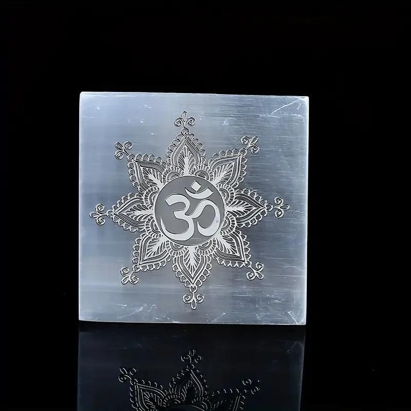Selenite charging plate with crystals placed on top