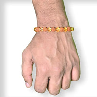 Yellow citrine bracelet with rudraksha beads for abundance and energy balance