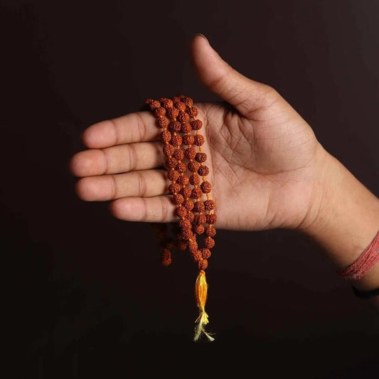 original rudraksh jaap mala 108 beads close-up view