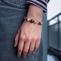 authentic volcanic lava stone bracelet on wrist