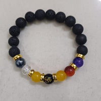 handcrafted black lava stone bracelet for protection and grounding