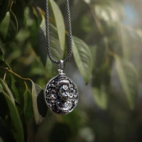 hanuman ji pendant oxidised silver chain free size close-up view