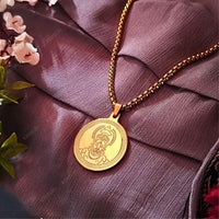 hanuman locket gold pendant detailed design front view