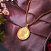 hanuman locket gold pendant detailed design front view