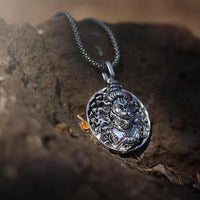 lord hanuman oxidised silver pendant on free-size chain