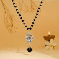 om shiva trishool karungali mala divine protection beads close-up view