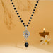 om shiva trishool karungali mala divine protection beads close-up view