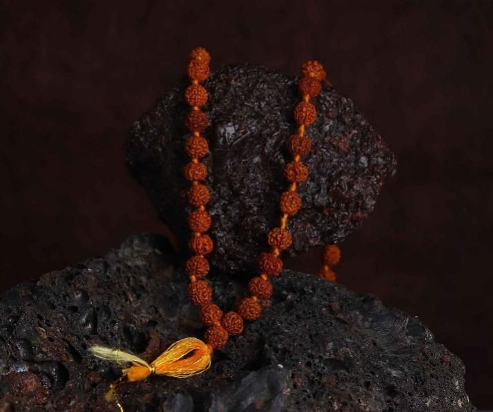 original rudraksh jaap mala 108 beads close-up view